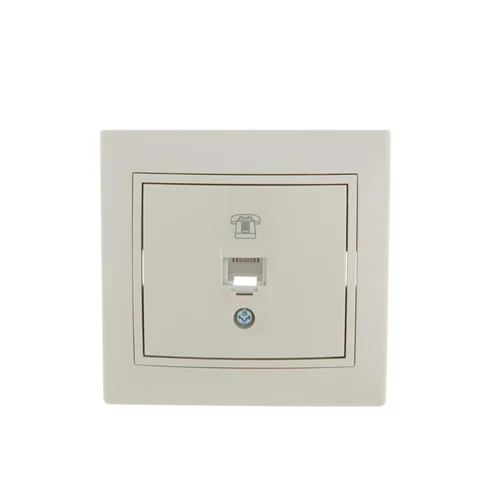 Розетка телефонная 1-м СП Mira RJ11 крем./крем.. LEZARD 701-0303-137