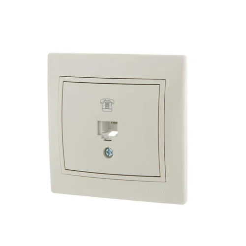 Розетка телефонная 1-м СП Mira RJ11 крем./крем.. LEZARD 701-0303-137