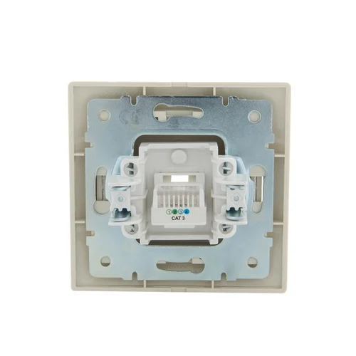 Розетка телефонная 1-м СП Mira RJ11 крем./крем.. LEZARD 701-0303-137