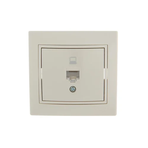 Розетка компьютерная 1-м СП Mira RJ45 крем./крем.. LEZARD 701-0303-139