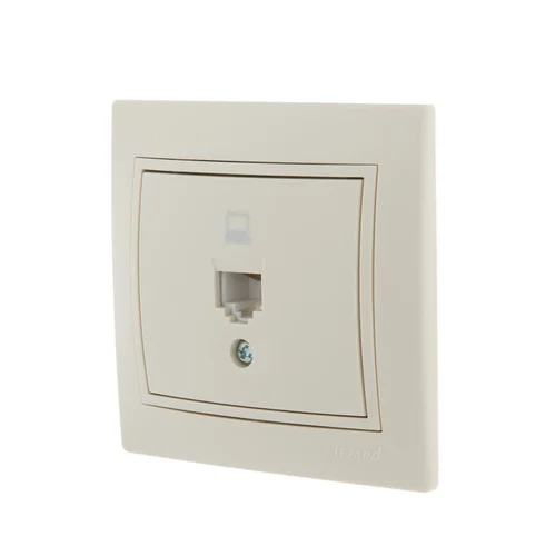 Розетка компьютерная 1-м СП Mira RJ45 крем./крем.. LEZARD 701-0303-139