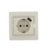 Розетка 1-м СП Mira 16А с заземл. + USB разъем крем. LEZARD 701-0303-181