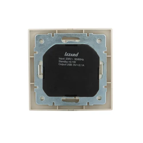 Розетка 1-м СП Mira 16А с заземл. + USB разъем крем. LEZARD 701-0303-181