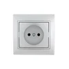 Розетка 1-м СП Mira 16А IP20 без заземл. со вставкой керамика сер. метал. LEZARD 701-1010-121