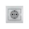 Розетка 1-м СП Mira 16А IP20 с заземл. со вставкой керамика сер. метал. LEZARD 701-1010-122