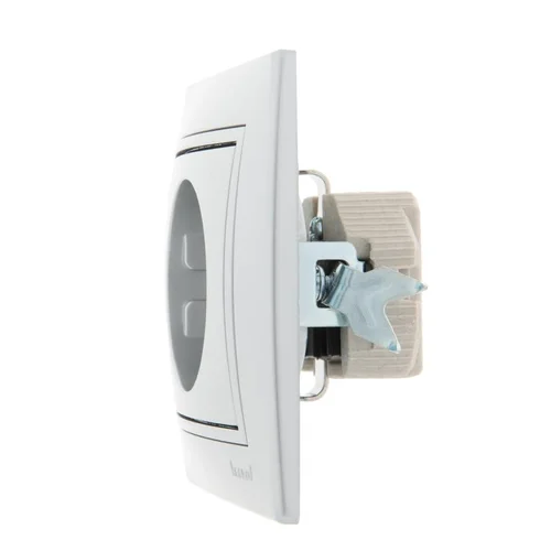 Розетка 1-м СП Mira 16А IP20 с заземл. со вставкой керамика сер. метал. LEZARD 701-1010-122