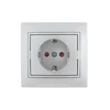 Розетка 1-м СП Mira 16А IP20 с заземл. защ. шторки со вставкой керамика сер. метал. LEZARD 701-1010-