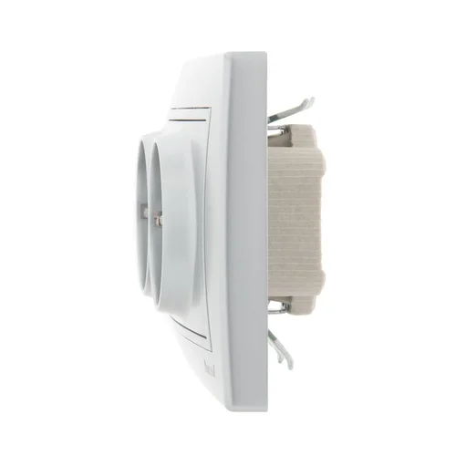 Розетка 2-м СП Mira 16А IP20 с заземл. со вставкой керамика сер. метал. LEZARD 701-1010-127