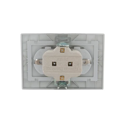 Розетка 2-м СП Mira 16А IP20 с заземл. со вставкой керамика сер. метал. LEZARD 701-1010-127