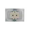 Розетка 2-м СП Mira 16А IP20 без заземл. со вставкой керамика сер. метал. LEZARD 701-1010-128