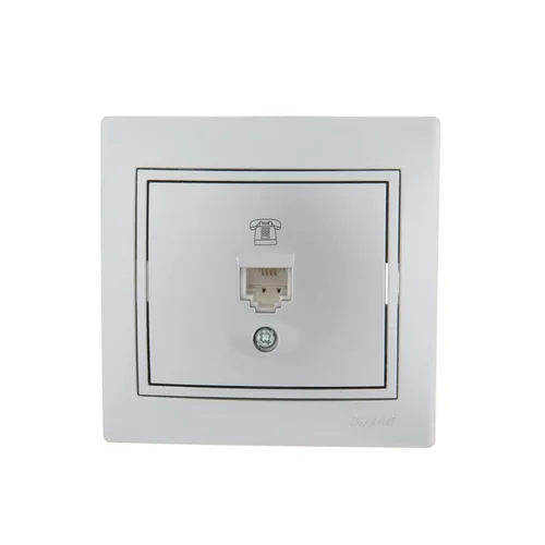 Розетка телефонная 1-м СП Mira RJ11 сер. метал. LEZARD 701-1010-137