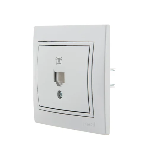 Розетка телефонная 1-м СП Mira RJ11 сер. метал. LEZARD 701-1010-137