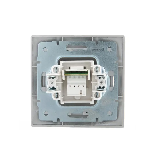 Розетка телефонная 1-м СП Mira RJ11 сер. метал. LEZARD 701-1010-137