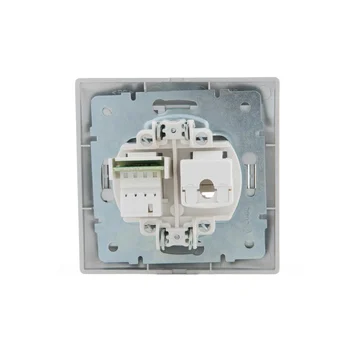 Розетка компьютерная + телефонная 2-м СП Mira RJ45 + RJ11 сер. метал. LEZARD 701-1010-143