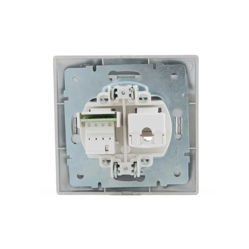 Розетка компьютерная + телефонная 2-м СП Mira RJ45 + RJ11 сер. метал. LEZARD 701-1010-143