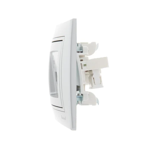 Розетка компьютерная + телефонная 2-м СП Mira RJ45 + RJ11 сер. метал. LEZARD 701-1010-143