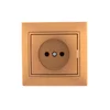 Розетка 1-м СП Mira 16А IP20 без заземл. со вставкой керамика зол. метал. LEZARD 701-1313-121