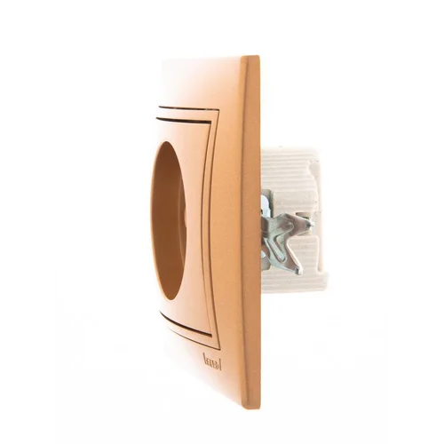 Розетка 1-м СП Mira 16А IP20 без заземл. со вставкой керамика зол. метал. LEZARD 701-1313-121