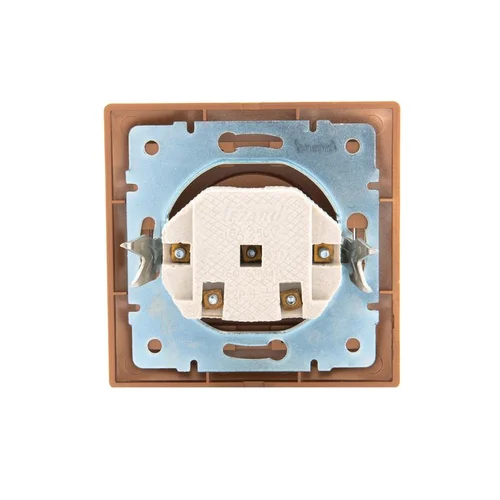 Розетка 1-м СП Mira 16А IP20 без заземл. со вставкой керамика зол. метал. LEZARD 701-1313-121