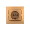 Розетка 1-м СП Mira 16А IP20 с заземл. со вставкой керамика зол. метал. LEZARD 701-1313-122