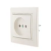 Розетка 1-м СП Mira 16А IP20 без заземл. со вставкой керамика жемчуж./бел. перламутр. LEZARD 701-303
