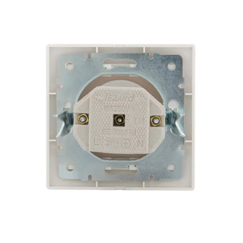 Розетка 1-м СП Mira 16А IP20 без заземл. со вставкой керамика жемчуж./бел. перламутр. LEZARD 701-303