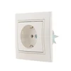 Розетка 1-м СП Mira 16А IP20 с заземл. со вставкой керамика жемчуж./бел. перламутр. LEZARD 701-3030-