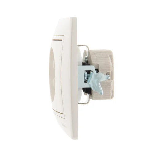 Розетка 1-м СП Mira 16А IP20 с заземл. со вставкой керамика жемчуж./бел. перламутр. LEZARD 701-3030-