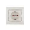 Розетка 1-м СП Mira 16А IP20 с заземл. защ. шторки со вставкой керамика жемчуж./бел. перламутр. LEZA