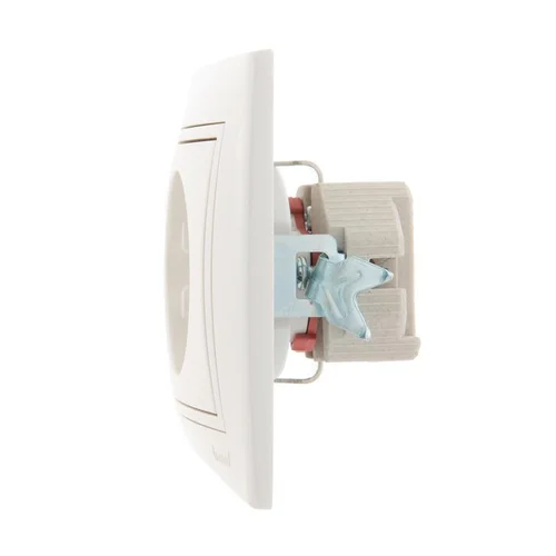 Розетка 1-м СП Mira 16А IP20 с заземл. защ. шторки со вставкой керамика жемчуж./бел. перламутр. LEZA