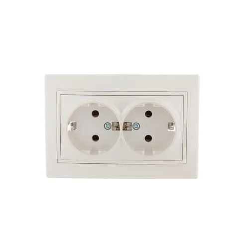 Розетка 2-м СП Mira 16А IP20 с заземл. со вставкой керамика жемчуж./бел. перламутр. LEZARD 701-3030-
