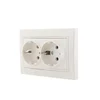 Розетка 2-м СП Mira 16А IP20 с заземл. со вставкой керамика жемчуж./бел. перламутр. LEZARD 701-3030-