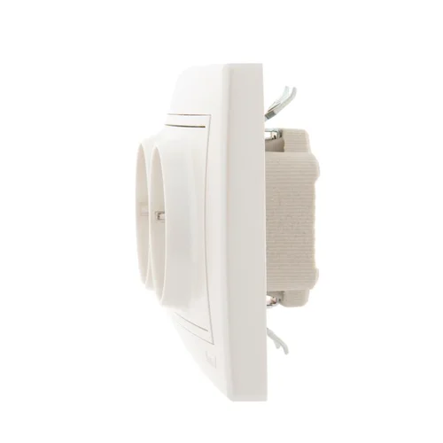 Розетка 2-м СП Mira 16А IP20 с заземл. со вставкой керамика жемчуж./бел. перламутр. LEZARD 701-3030-