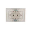 Розетка 2-м СП Mira 16А IP20 с заземл. со вставкой керамика жемчуж./бел. перламутр. LEZARD 701-3030-