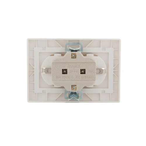 Розетка 2-м СП Mira 16А IP20 с заземл. со вставкой керамика жемчуж./бел. перламутр. LEZARD 701-3030-
