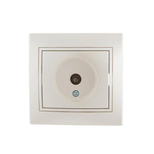 Розетка телевизионная проходная TV СП Mira 16А IP20 со вставкой жемчуж./бел. перламутр. LEZARD 701-3