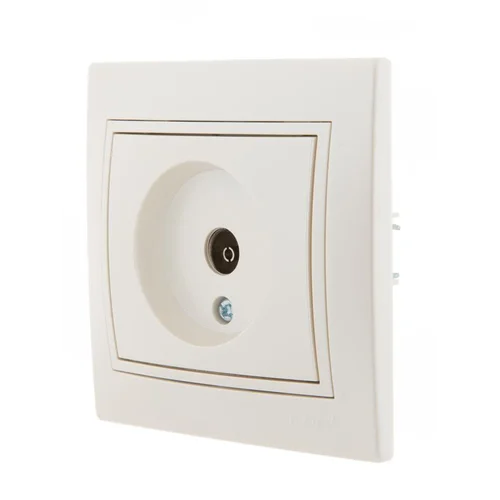 Розетка телевизионная проходная TV СП Mira 16А IP20 со вставкой жемчуж./бел. перламутр. LEZARD 701-3