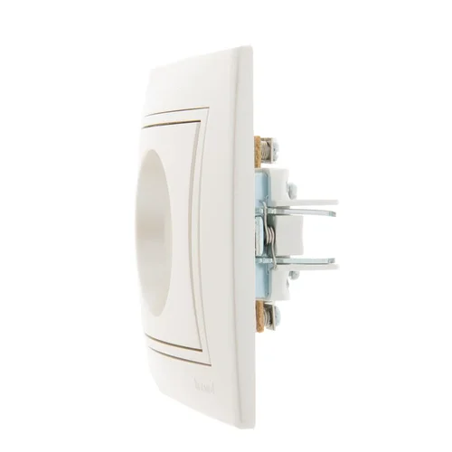 Розетка телевизионная проходная TV СП Mira 16А IP20 со вставкой жемчуж./бел. перламутр. LEZARD 701-3