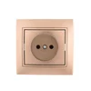 Розетка 1-м СП Mira 16А IP20 без заземл. со вставкой керамика свет. корич. перламутр. LEZARD 701-313