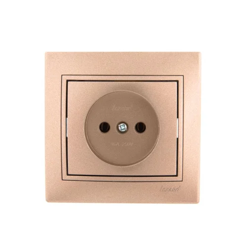Розетка 1-м СП Mira 16А IP20 без заземл. со вставкой керамика свет. корич. перламутр. LEZARD 701-313