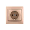 Розетка 1-м СП Mira 16А IP20 с заземл. со вставкой керамика свет. корич. перламутр. LEZARD 701-3131-