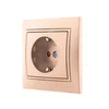 Розетка 1-м СП Mira 16А IP20 с заземл. защ. шторки со вставкой керамика свет. корич. перламутр. LEZA