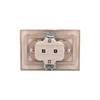 Розетка 2-м СП Mira 16А IP20 с заземл. со вставкой керамика свет. корич. перламутр. LEZARD 701-3131-