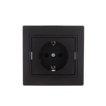 Розетка 1-м СП Mira с заземл. керамика черн. бархат LEZARD 701-4242-122