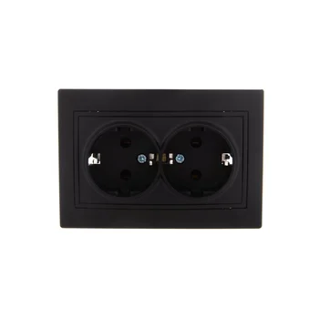 Розетка 2-м СП Mira 16А IP20 с заземл. керамика черн. бархат LEZARD 701-4242-127