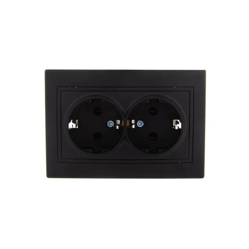 Розетка 2-м СП Mira 16А IP20 с заземл. керамика черн. бархат LEZARD 701-4242-127