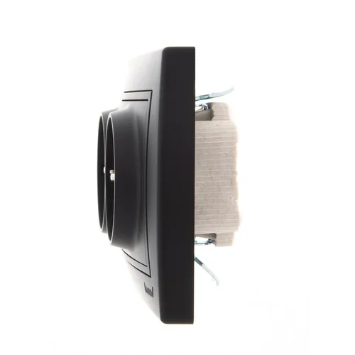 Розетка 2-м СП Mira 16А IP20 с заземл. керамика черн. бархат LEZARD 701-4242-127