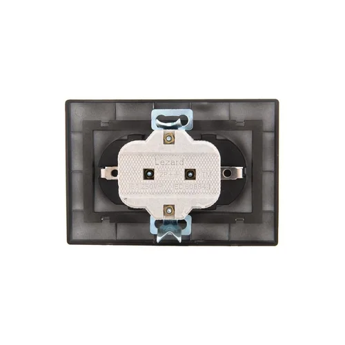 Розетка 2-м СП Mira 16А IP20 с заземл. керамика черн. бархат LEZARD 701-4242-127