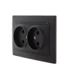 Розетка 2-м СП Mira 16А IP20 без заземл. со вставкой керамика черн. бархат LEZARD 701-4242-128