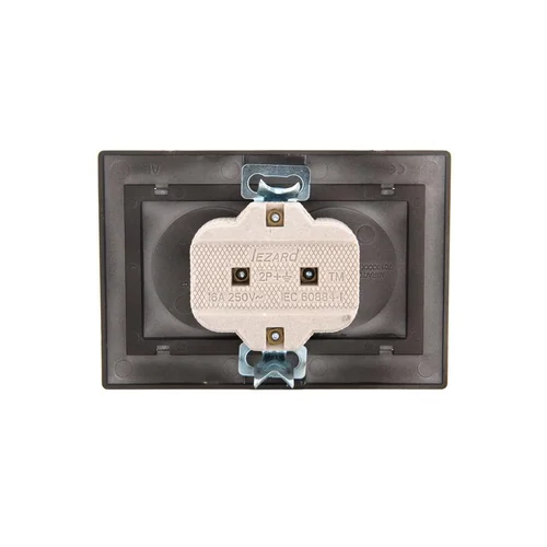 Розетка 2-м СП Mira 16А IP20 без заземл. со вставкой керамика черн. бархат LEZARD 701-4242-128